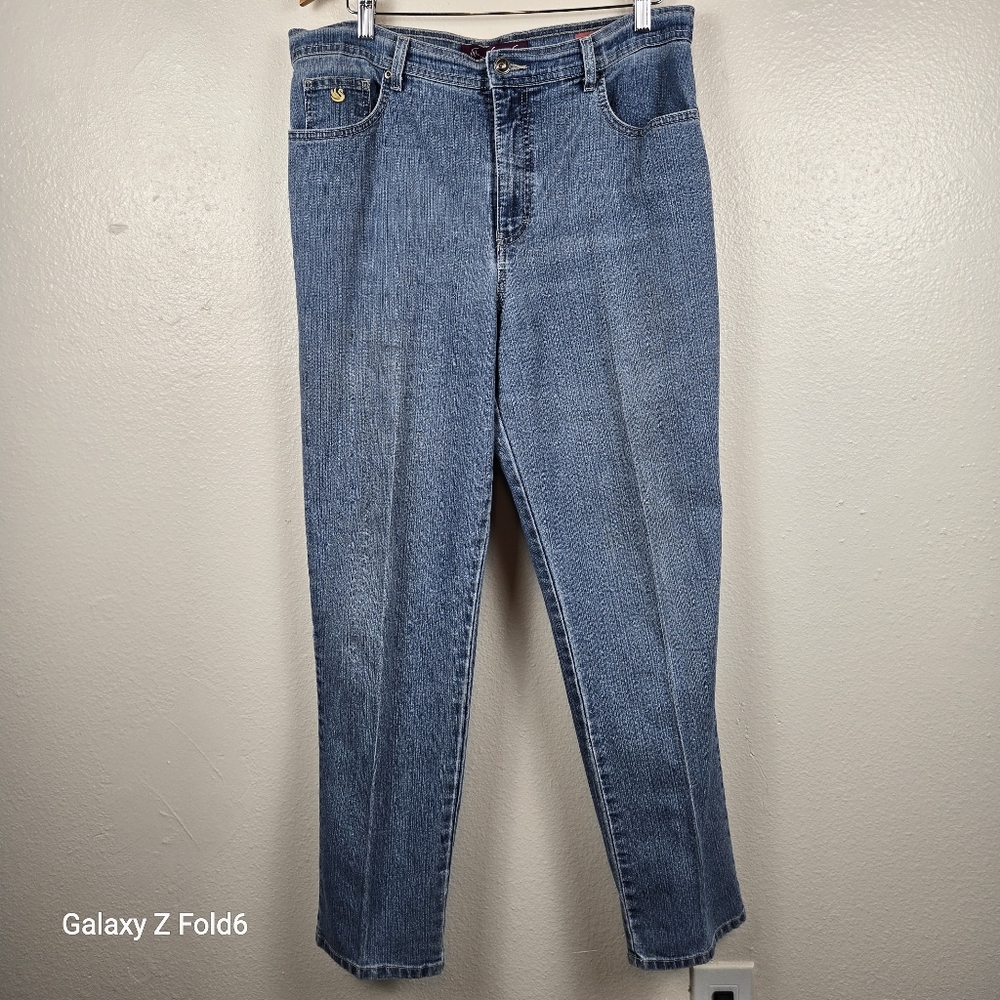 Gloria‎ Vanderbilt Amanda Jeans 16 Average Blue Denim Cotton Blend Stretch